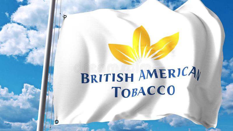 与英美烟草的挥动的旗子击商标反对云彩和天空-社论-d翻译-101353335.jpg